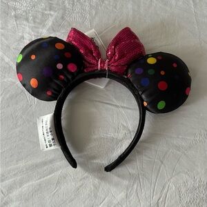 New Colorful Polka Dot Mouse Ears Headband